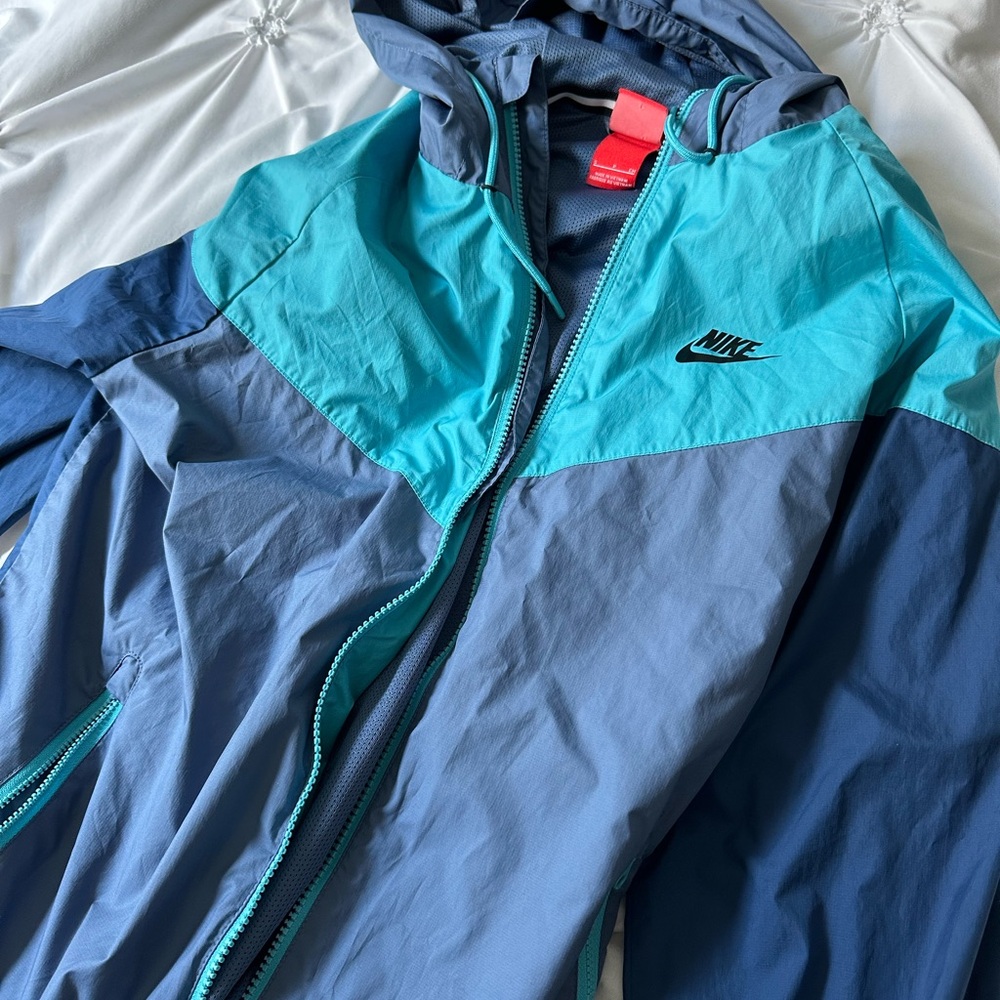 Nike Teal and Blue Hooded Jacket